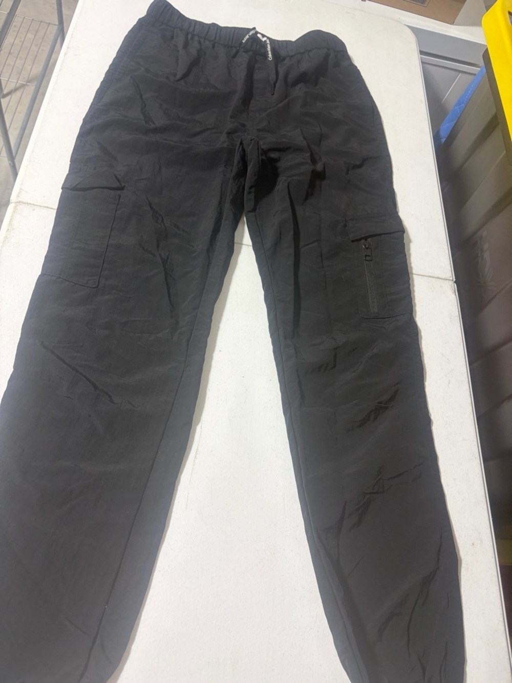 Calvin Klein Jeans Black Cargo Pants with Drawstring